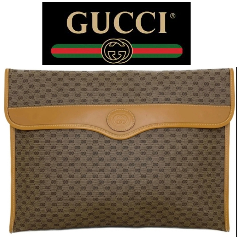 ✅GUC💯GUCCI MICRO GG VINTAGE DOCUMENT HOLDER